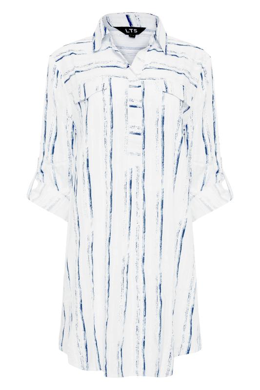 LTS White Dip Back Stripe Shirt | Long Tall Sally  6