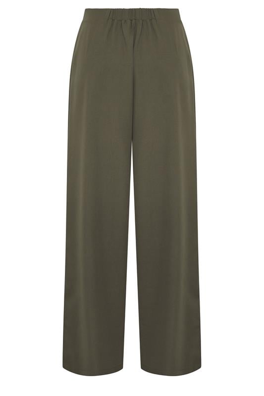 LTS Tall Women's Olive Green Pleated Wide Leg Trousers | Long Tall Sally 6