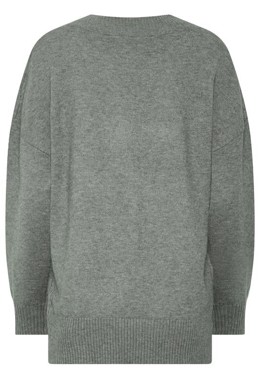 LTS Tall Women's Grey V-Neck Knitted Jumper | Long Tall Sally 6