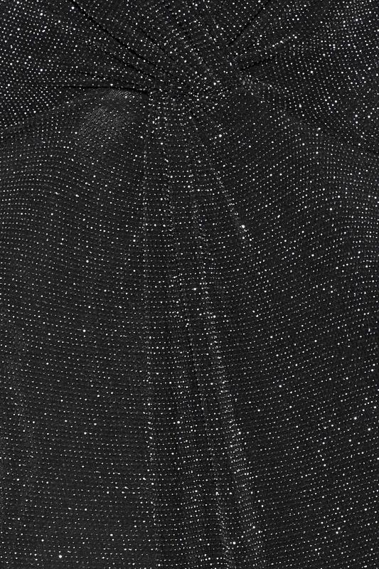 LTS Tall Women's Black & Silver Glitter Wrap Midi Dress | Long Tall Sally 5