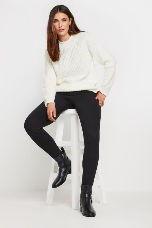 LTS Tall Women's Ivory White High Neck Knit Jumper | Long Tall Sally 4