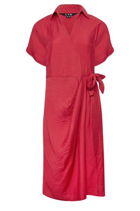 LTS Tall Women's Red Wrap Front Midi Dress | Long Tall Sally 6