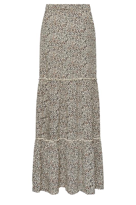 LTS Tall Women's Brown Leopard Print Tiered Maxi Skirt | Long Tall Sally 5