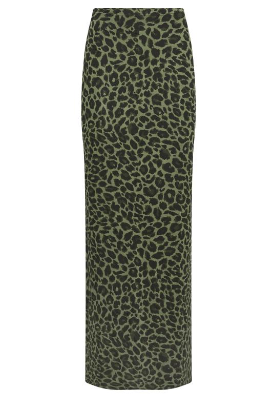 LTS Tall Khaki Green Animal Print Maxi Skirt | Long Tall Sally 4