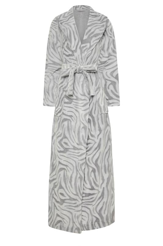 LTS Tall Grey Zebra Print Dressing Gown | Long Tall Sally 5