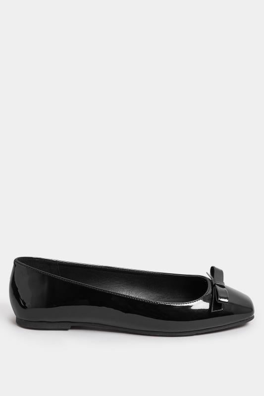 LTS Women's Black Patent Ballet Pumps In Standard Fit | Long Tall Sally 3