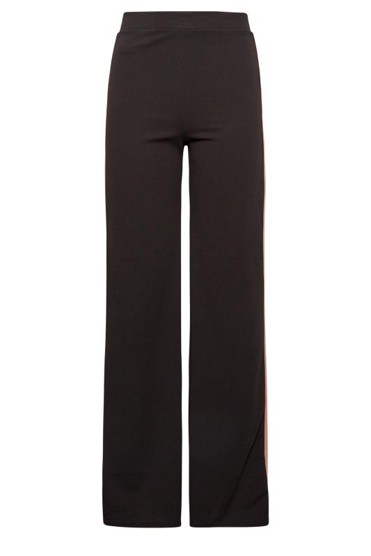 LTS Tall Women's Black & Pink Side Stripe Wide Leg Trousers | Long Tall Sally 5
