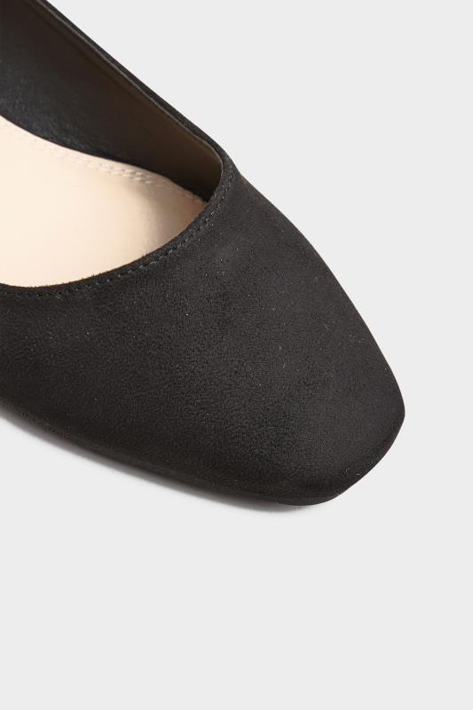 LTS Black Square Toe Ballet Pumps In Standard Fit | Long Tall Sally 6