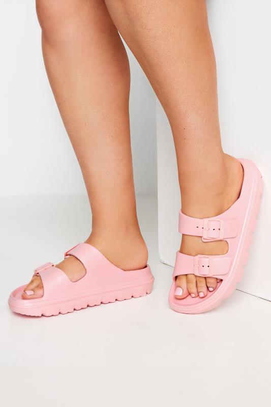 Plus Size  Yours Pink Platform EVA Sandals In Wide E Fit