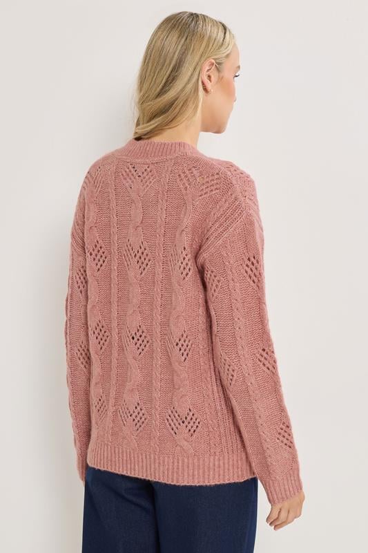 LTS Tall Pink Pointelle Knit Cardigan | Long Tall Sally 3