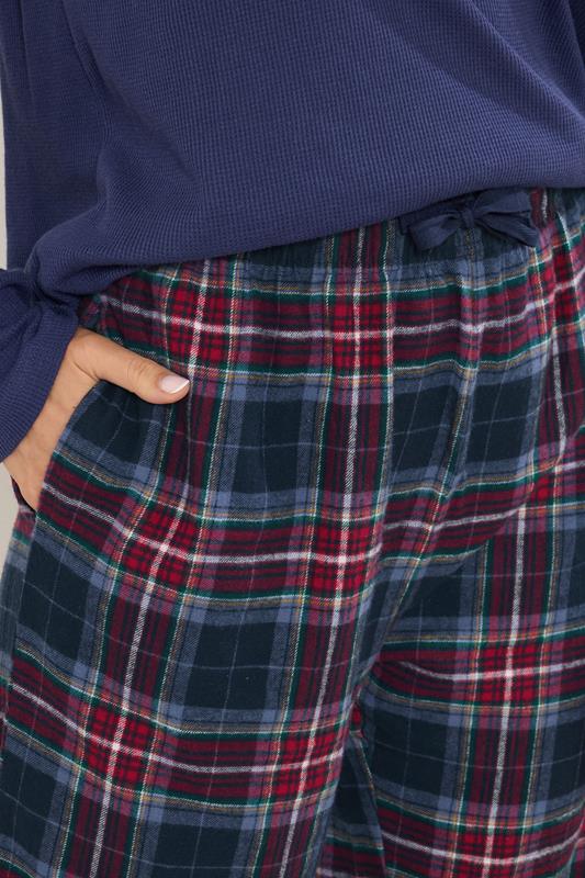 LTS Tall Navy Blue & Red Cotton Check Pyjama Bottoms | Long Tall Sally 5