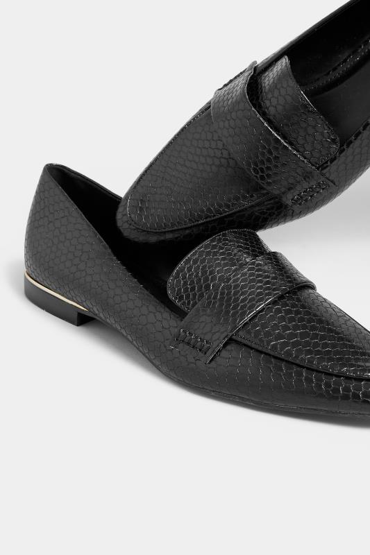 LTS Black Metal Trim Loafers In Standard Fit | Long Tall Sally 5
