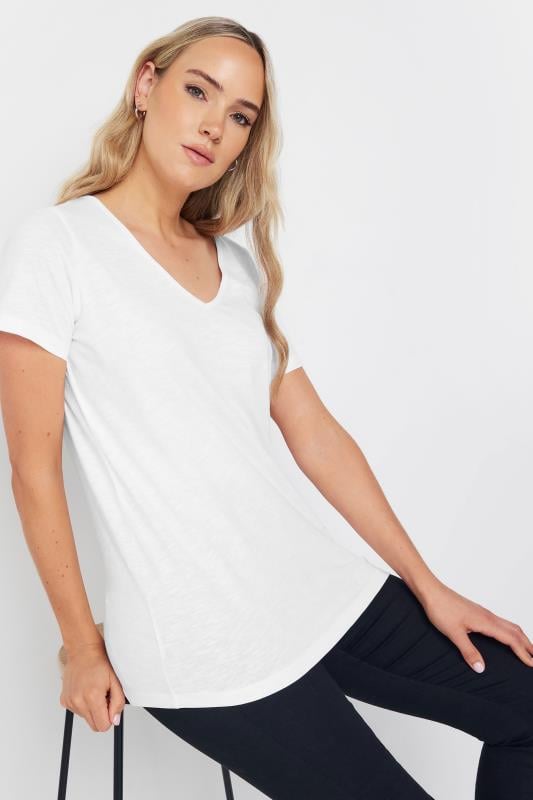 LTS Tall Women's White Short Sleeve Cotton T-Shirt | Long Tall Sally 1