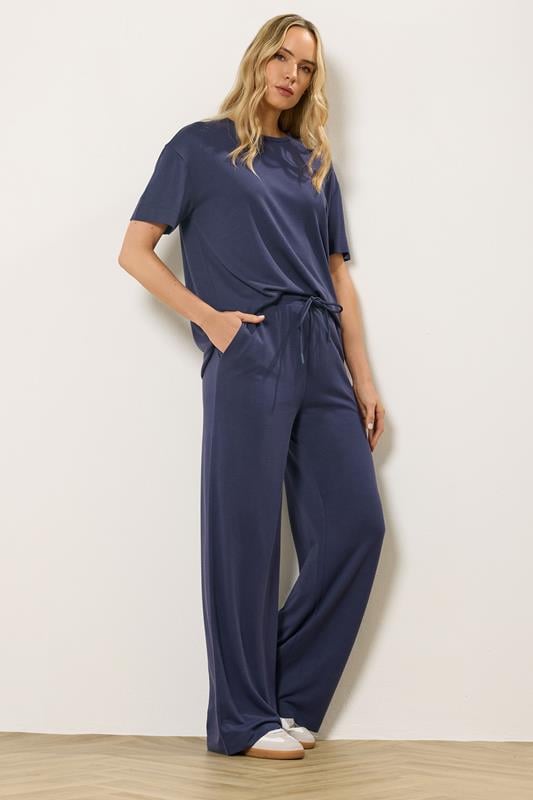 Tall  LTS Tall Navy Blue Premium Wide Leg Trousers