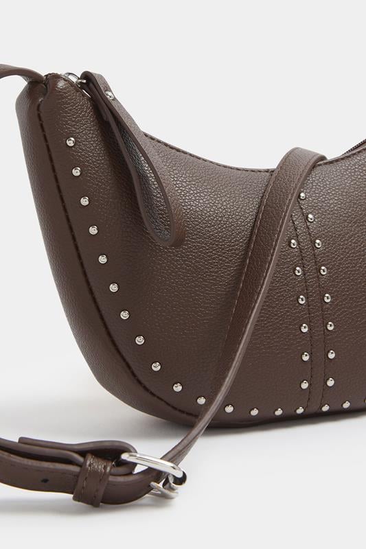 Brown Stud Detail Cross Body Bag | Yours Clothing 4