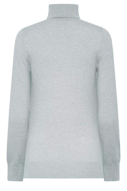 LTS Tall Women's Grey Fine Knit Roll Neck Jumper | Long Tall Sally 6