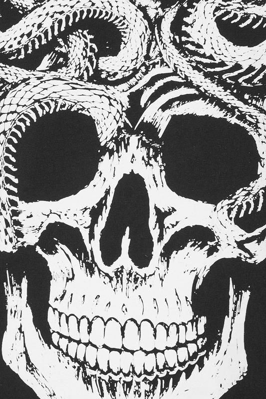 BadRhino Big & Tall Black Skull & Snake Graphic T-Shirt | BadRhino 5