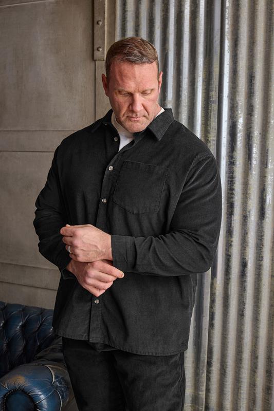 BadRhino Big & Tall Black Corduroy Overshirt