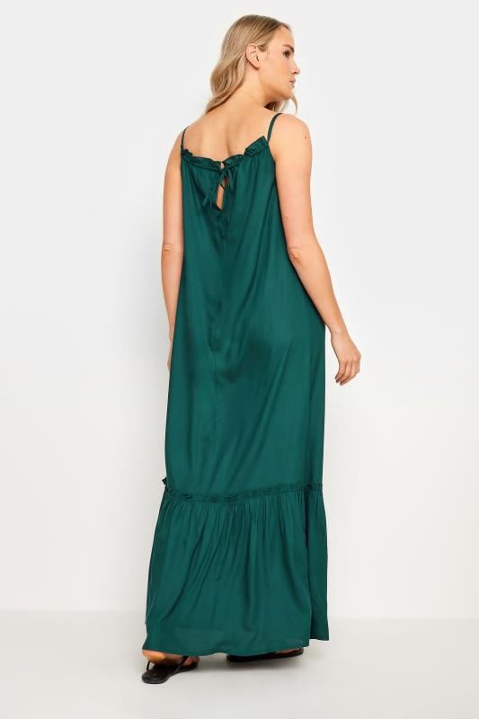 LTS Tall Women's Green Ruched Neck Maxi Dress | Yours Clothing 4