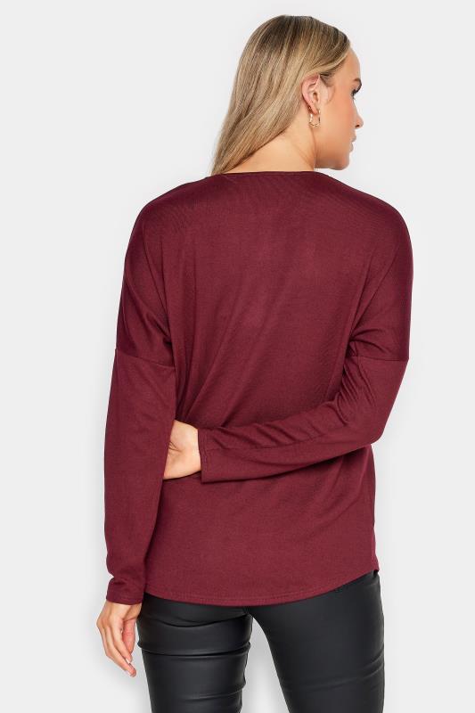 LTS Tall Burgundy Red Zip Front Top | Long Tall Sally  4
