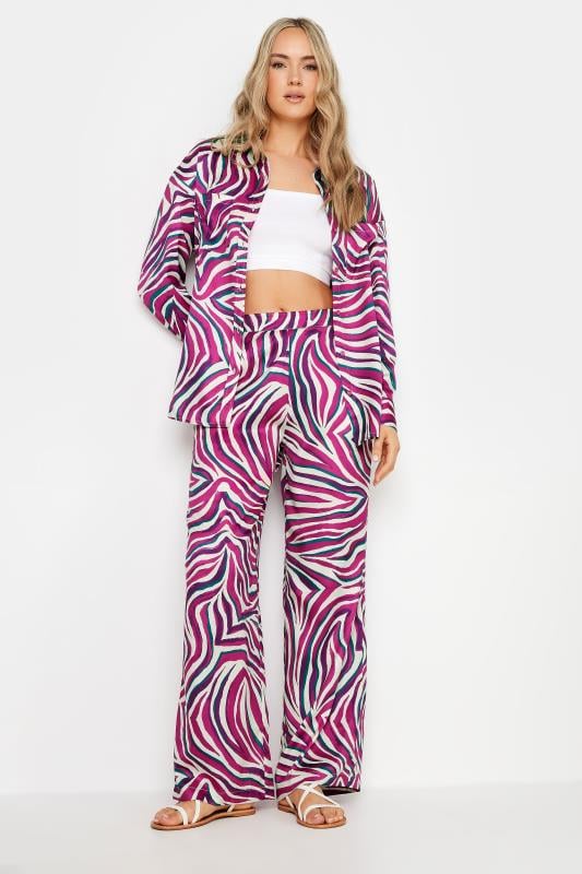 LTS Tall Purple Zebra Print Satin Shirt | Long Tall Sally 4