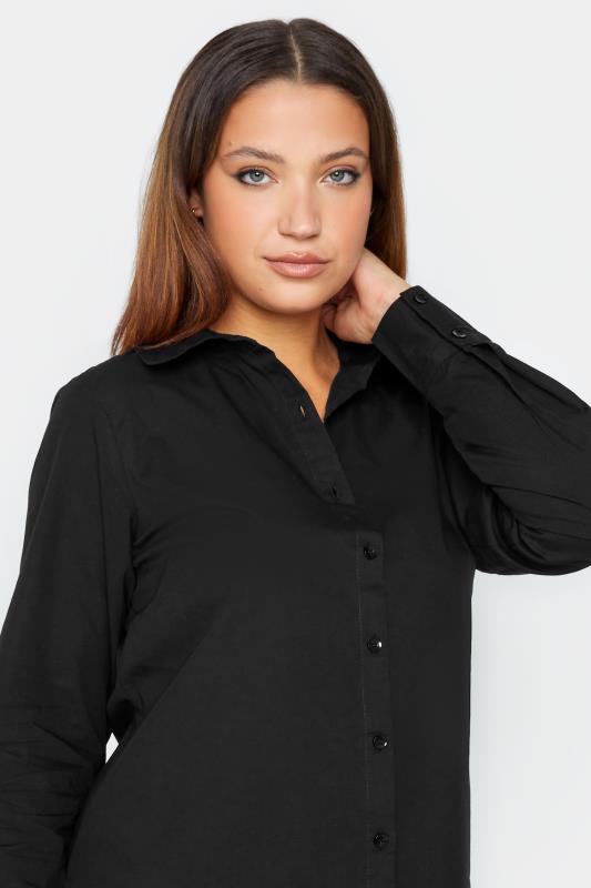 LTS Tall Women's Black Fitted Cotton Shirt | Long Tall Sally 4