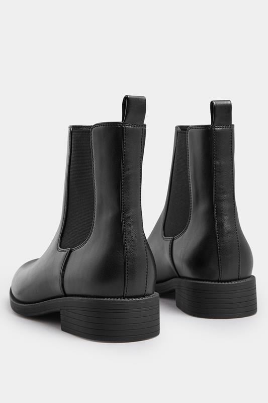 Black Faux Leather Chelsea Ankle Boots In Wide E Fit & Extra Wide EEE Fit | Yours Clothing 4