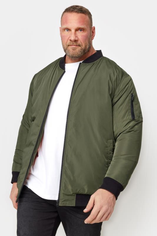BadRhino Big & Tall Khaki Zip Bomber Jacket | BadRhino  2