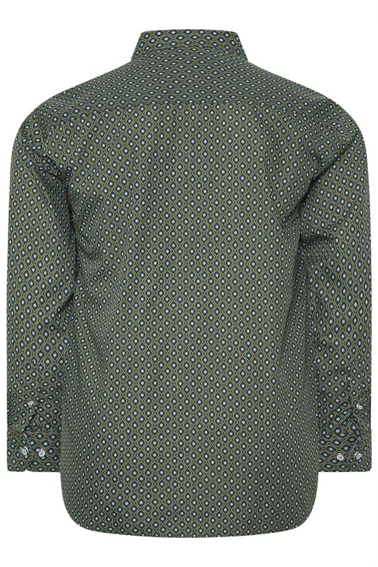 KAM Big & Tall Forest Green Geometric Shirt | BadRhino 2
