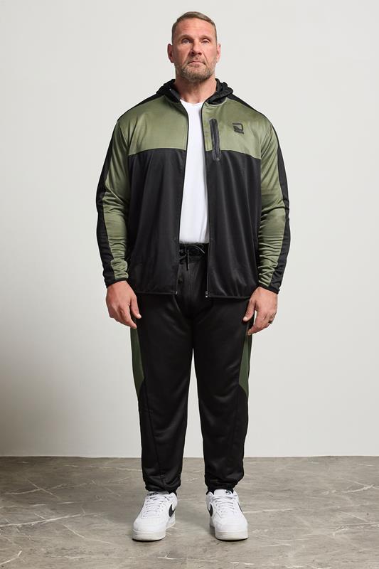 D555 Big & Tall Black Dry Wear Panel Zip Through Hoodie | BadRhino 2
