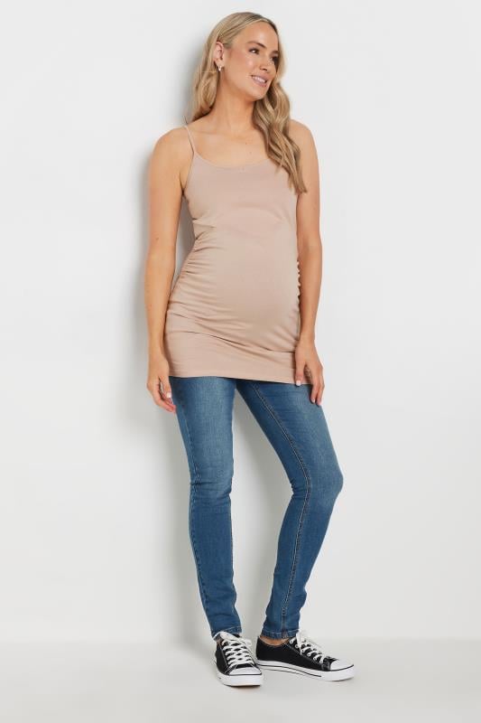 Tall Women's LTS 2 Pack Maternity Nude & White Cami Vest Tops | Long Tall Sally 3