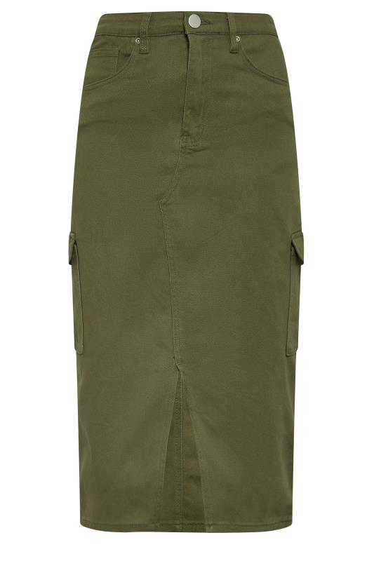 LTS Tall Khaki Green Cargo Midi Skirt | Long Tall Sally 6