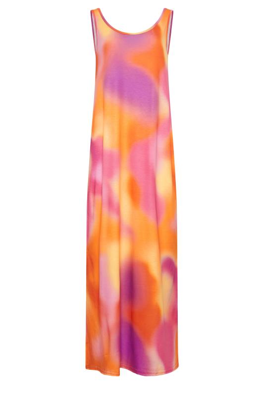 LTS Tall Womens Orange Tie Dye Midi Dress | Long Tall Sally  6
