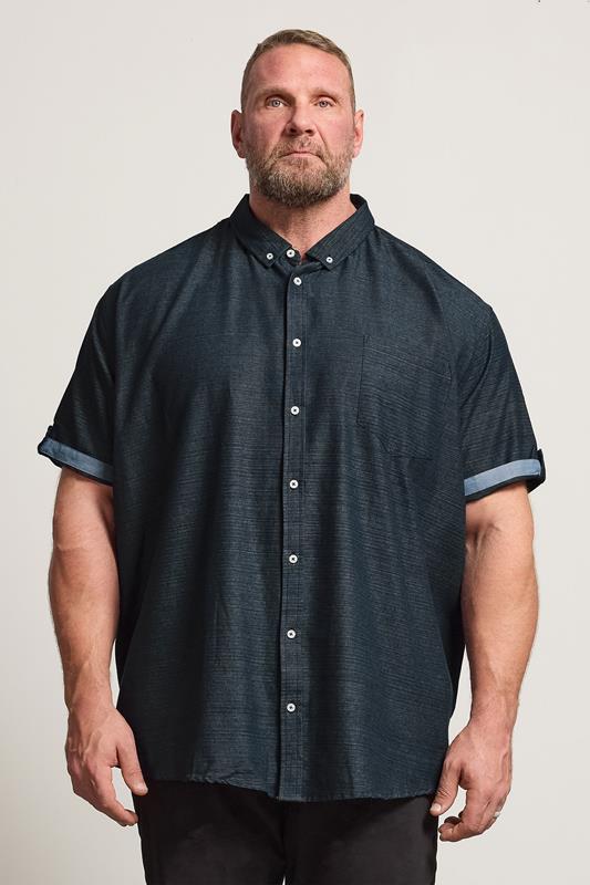 BadRhino Big & Tall Navy Blue Slub Shirt