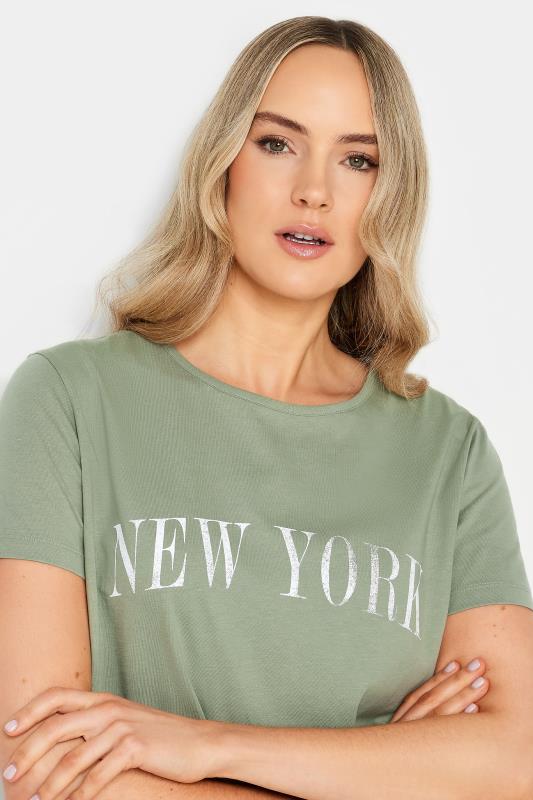 LTS Tall Sage Green 'New York' Print T-Shirt | Long Tall Sally  4