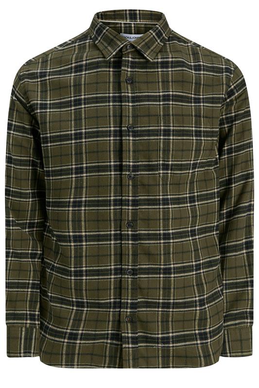 JACK & JONES Big & Tall Green Flannel Checked Shirt