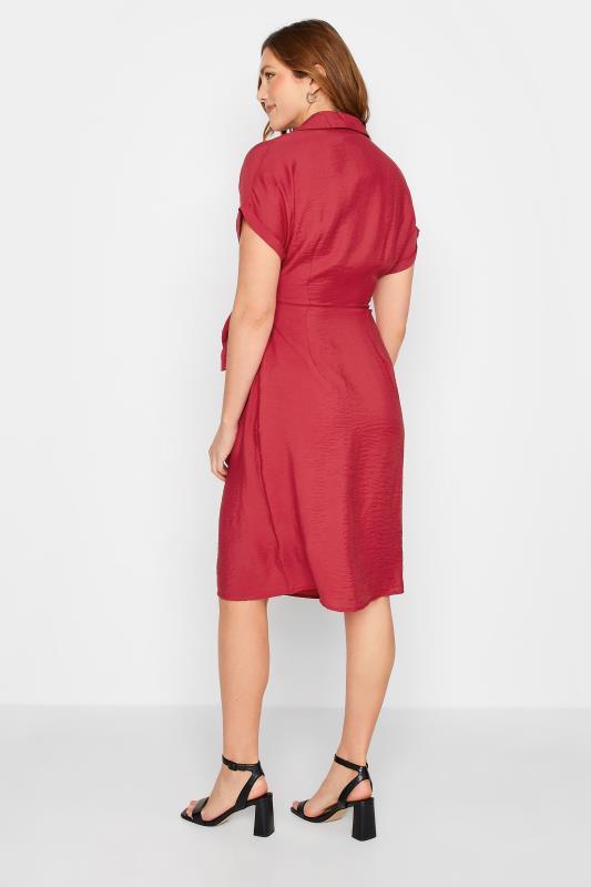 LTS Tall Women's Red Wrap Front Midi Dress | Long Tall Sally 3