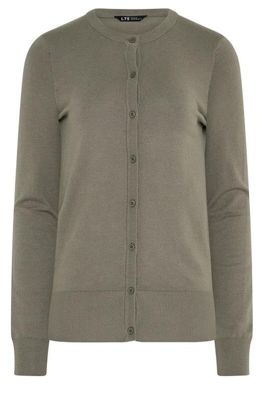 LTS Tall Mocha Brown Crew Neck Button Cardigan | Long Tall Sally 5