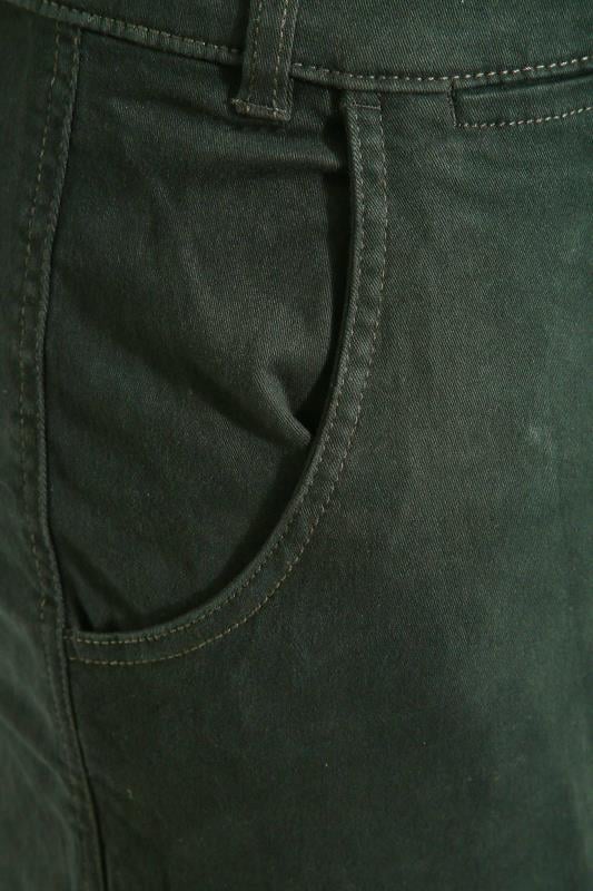 KAM Dark Khaki Green Chino Trousers | BadRhino 2