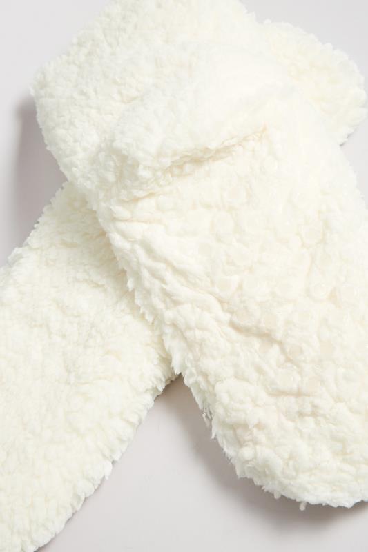 White Fluffy Slipper Socks | Yours Clothing  6