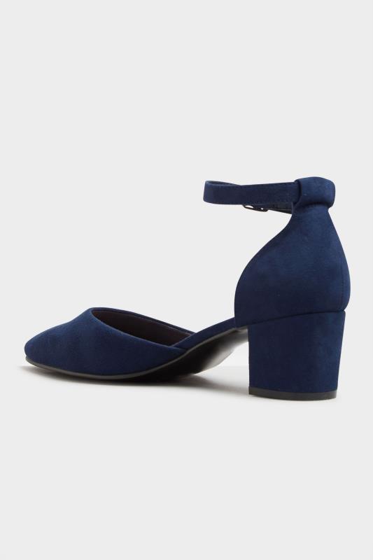 LTS Navy Blue Block Heel Court Shoes In Standard Fit | Long Tall Sally 4