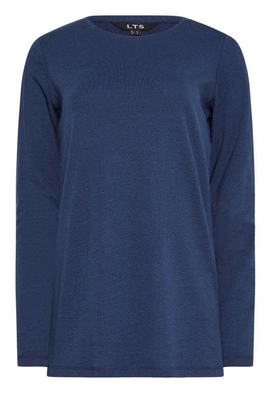 LTS Tall Navy Blue Long Sleeve Cotton T-Shirt | Long Tall Sally  4