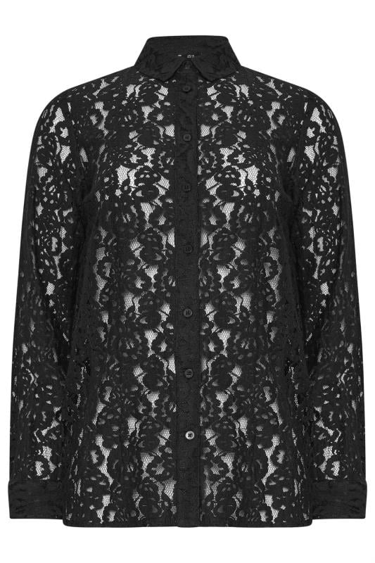 LTS Tall Black Lace Long Sleeve Shirt | Long Tall Sally 8