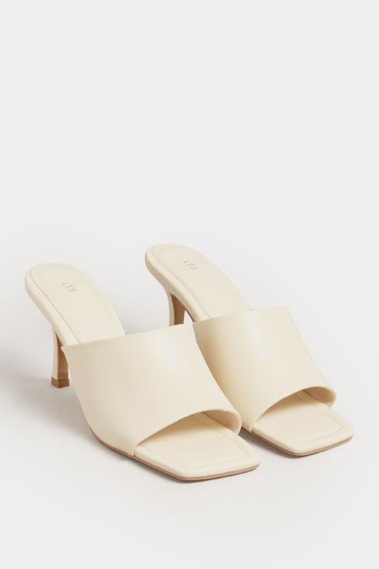 LTS Cream Skinny Heeled Mules in Standard Fit | Long Tall Sally 2