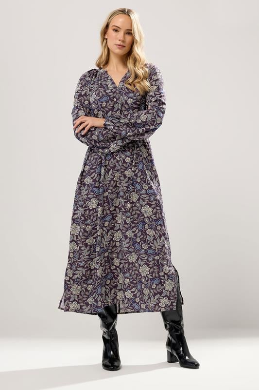 LTS Tall Purple Floral Midaxi Dress | Long Tall Sally 2