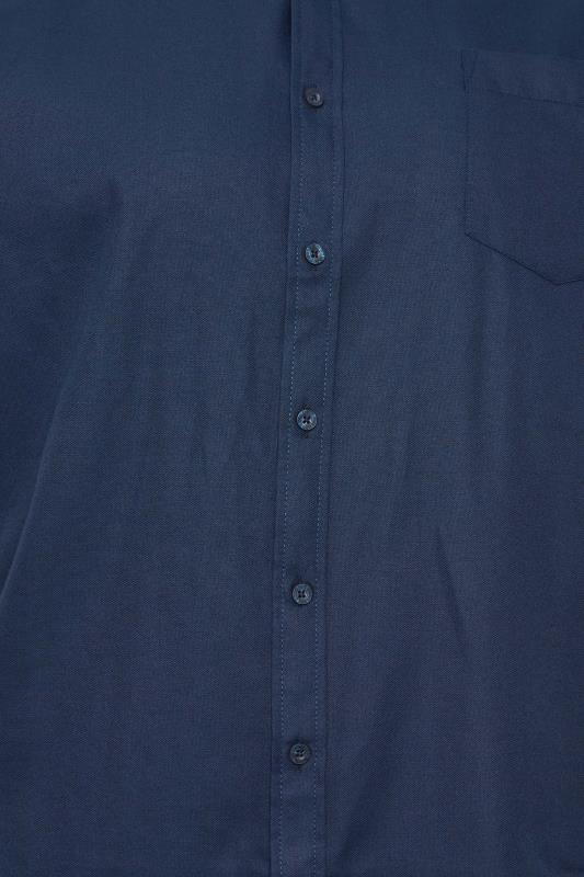 D555 Big & Tall Navy Blue Short Sleeve Oxford Shirt | BadRhino 1