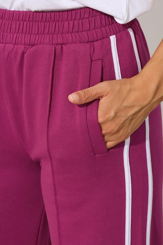 LTS Tall Red Contrast Stripe Wide Leg Trousers | Long Tall Sally 5