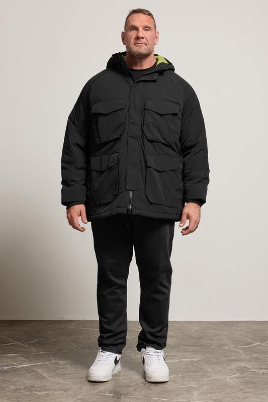 LYLE & SCOTT Big & Tall Black Tactical Parka Coat | BadRhino 2