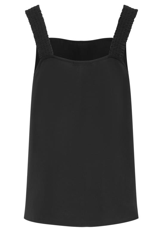 LTS Tall Black Ruched Swing Cami Top | Long Tall Sally  7