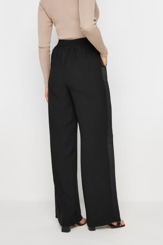 LTS Tall Black Satin Side Stripe Trousers | Long Tall Sally 3